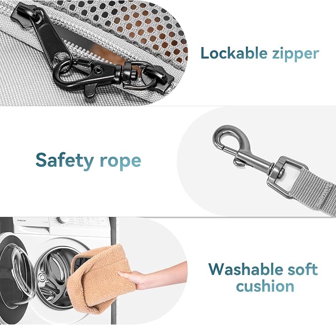 Petsfit Travel Pet Carrier for Large Cats, Soft-Sided Dog Car Travel Carrier - Image 6