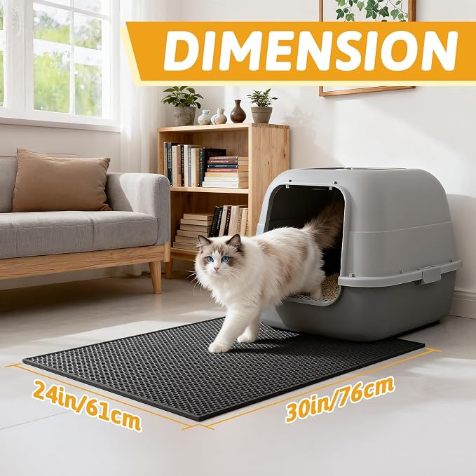 Pieviev Cat Litter Mat Double Layer Waterproof Urine Proof Trapping Mat 1 Pack) - Image 2