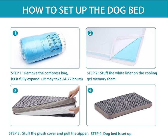 Orthopedic Memory Foam Bed for Medium Dogs, Cooling Crate Mat - Image 6