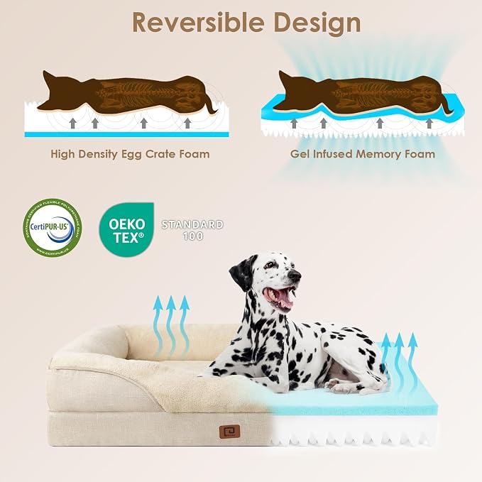 EHEYCIGA Orthopedic Dog Bed for Medium Dog, Waterproof Liner & Washable - Image 2