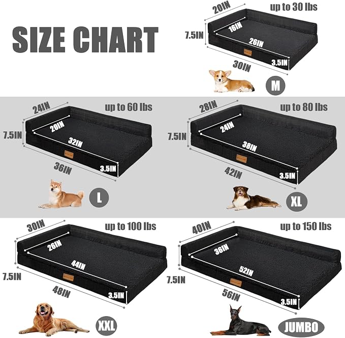 Patas Lague Orthopedic XL Dog Bed Large Sized Dog 48''X30'', Waterproof L - Image 6