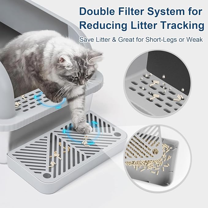 Enclosed Stainless Steel Cat Litter Box - Image 3