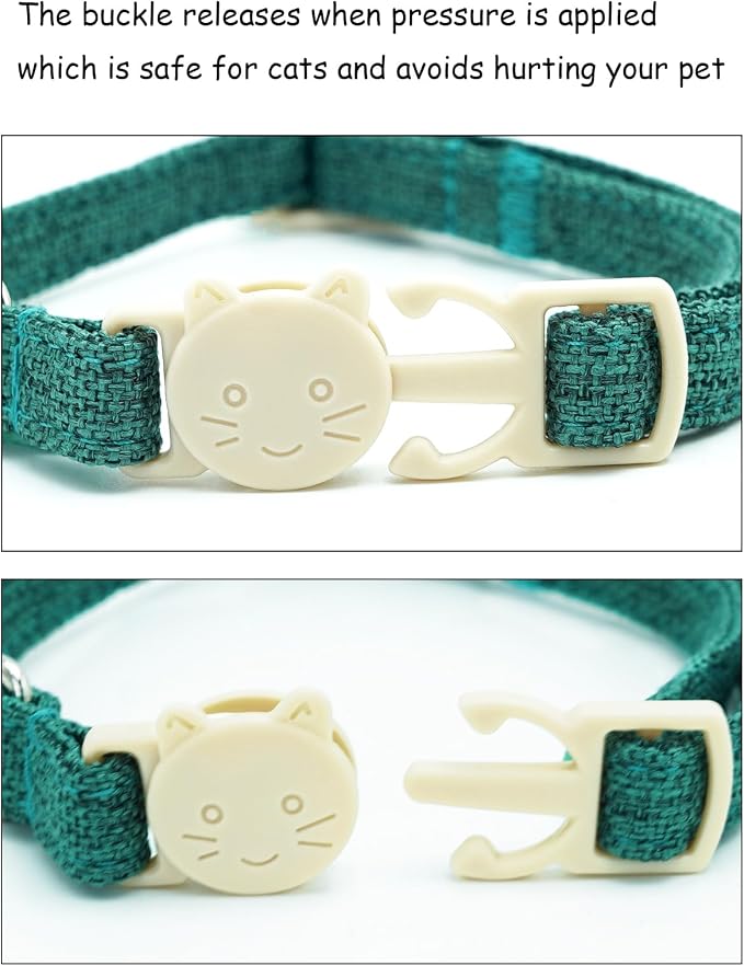 Christmas Cat Collar-2 Pack Cat Collar Red and Green Linnet - Image 3