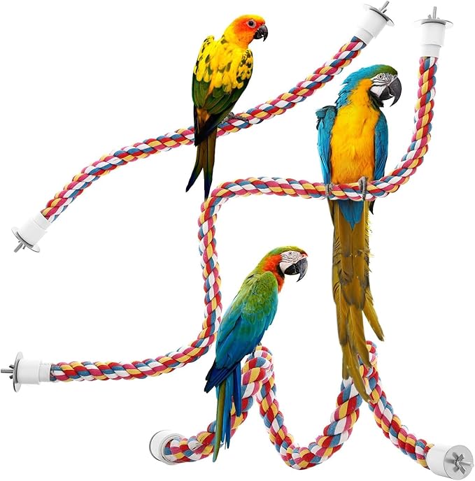 Bird Rope Perches, Parrot Toys 36 inches Rope Bungee Bird Toy by Unknown