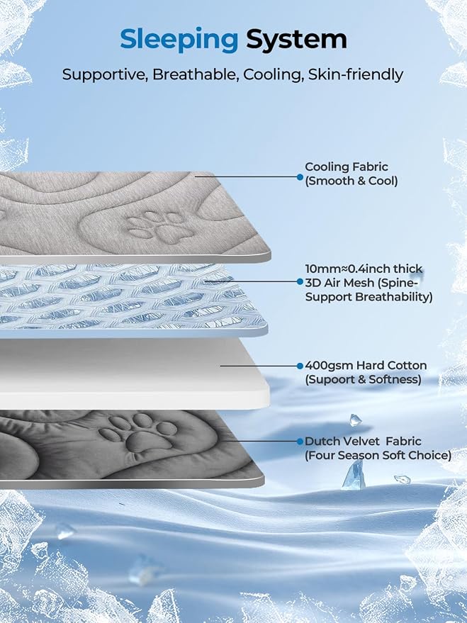 Dog Cooling Mat, Reversible Cool & Warm Pet Orthopedic Pad, Thick Mat - Image 4