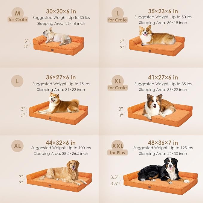EHEYCIGA Memory Foam Dog Bed Large Size Dogs, Orthopedic Dog Bed Large - Image 2
