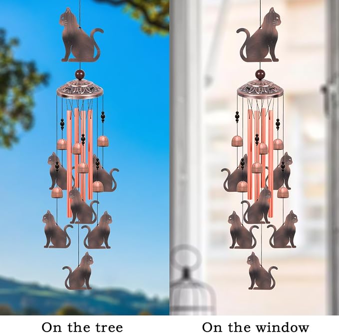Outdoor Cat Wind Chimes, Gifts for Mom & Grandma & Family, Music Wind Catcher - Image 6