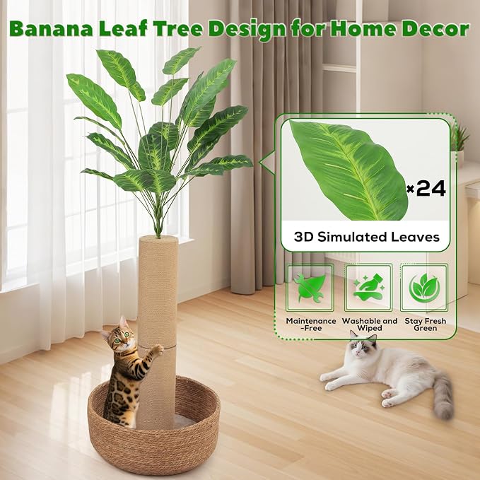 62 Inch Tall Cat Scratching Post - Image 4