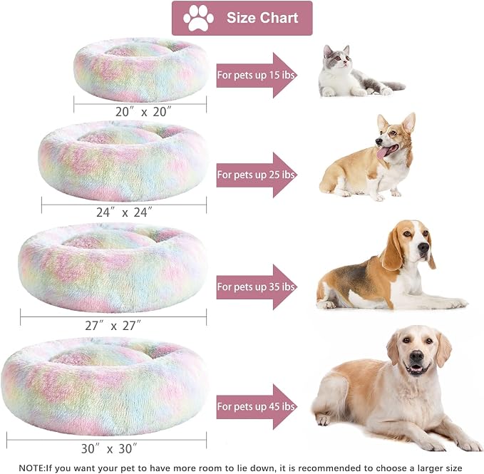 WNPETHOME Donut Dog Beds Large Sized Dog, Anti-Anxiety Caming Large Pet Bed - Image 5