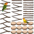 9 PCS Natural Wood Bird Perch, Wooden Parrot Perch Stand Bird Cage Branches by TORINALITAL