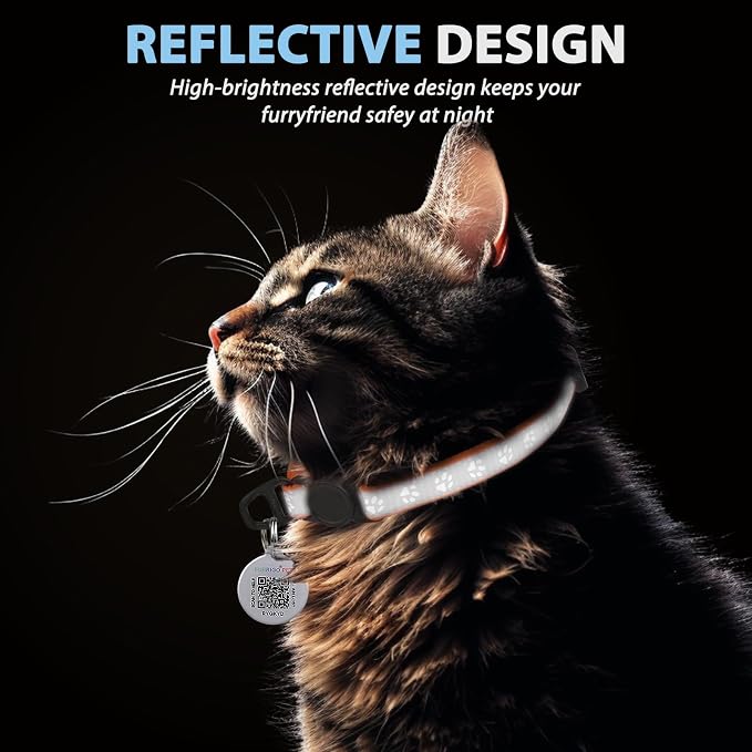 Cat Collar Breakaway with QR Code Name Tag, Reflective Kitten Collars with Bell - Image 6