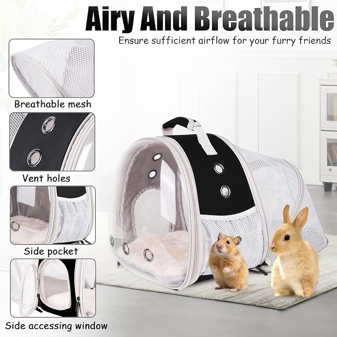 Back Expandable Backpack for Small Animals, Portable Travel Bag Breathable Pet - Image 3