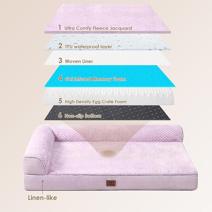 EHEYCIGA Extra Large Dog Bed Othorpedic, Memory Foam XL Dog Bed - Image 5
