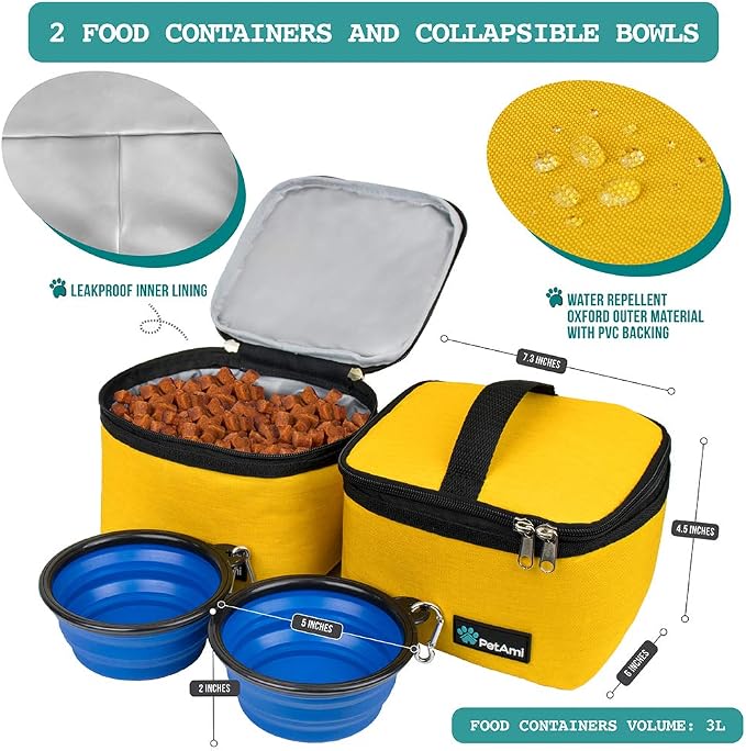 PetAmi Dog Travel Bag, Travel Pet Bag Organizer, Dog Food Travel Bag - Image 3