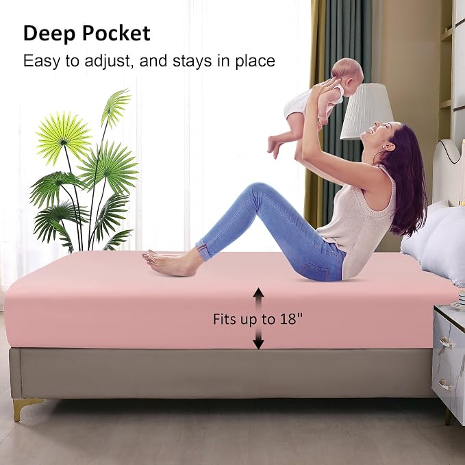 Waterproof Mattress Protector Full, Fitted Sheet Style Breathable Mattress Cover - Image 4
