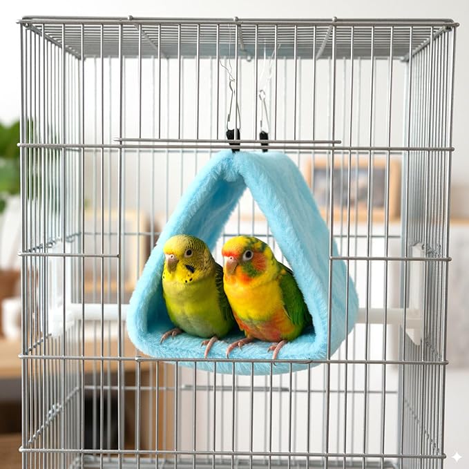 4 Pcs Winter Warm Bird Nest for Cage Plush Birds Hanging Snuggle Cave 6.7" and - Image 6