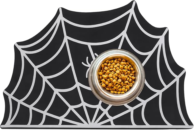 Halloween Pet Mat for Food and Water, Pet Feeding Mat for Dog Cat Bowl by Dazzleimart