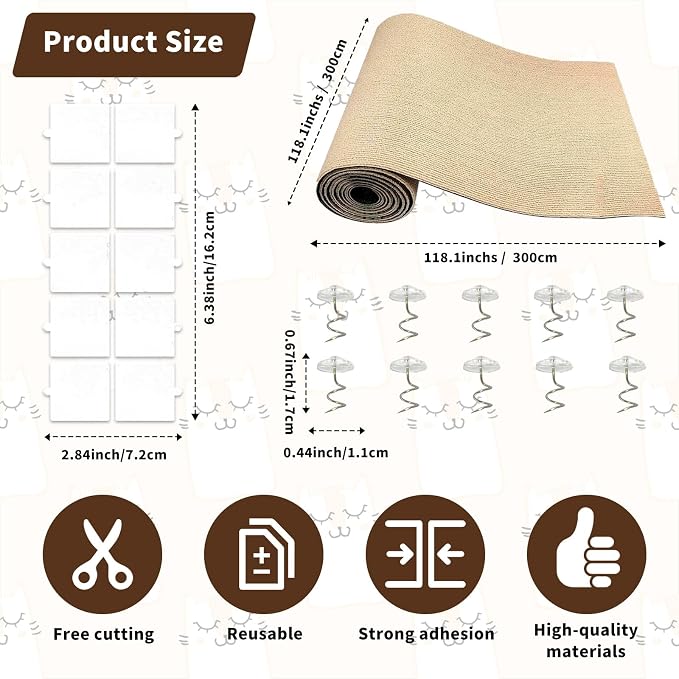 Cat Scratching Mat, Furniture Protector, DIY Cats Scratch Mat - Image 2