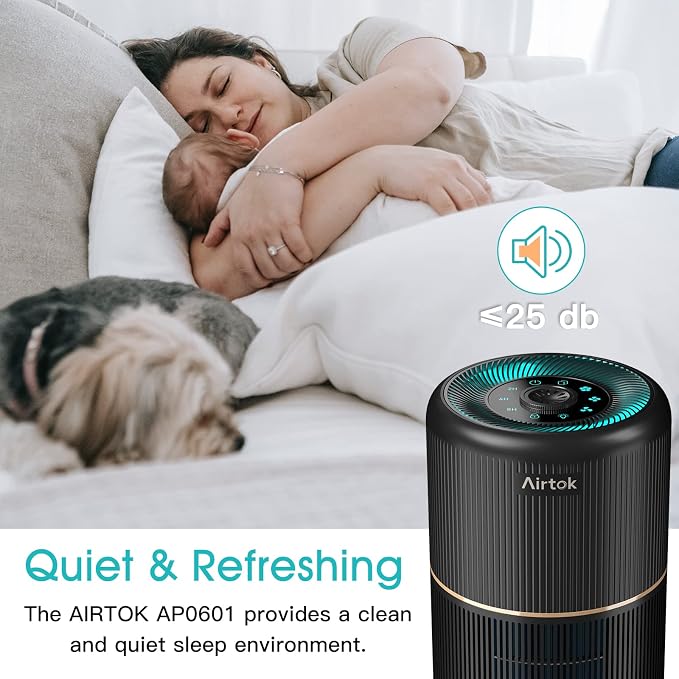 AIRTOK 2 Pack Air Purifier for Home Bedroom, Office Desktop Air Cleaners - Image 3