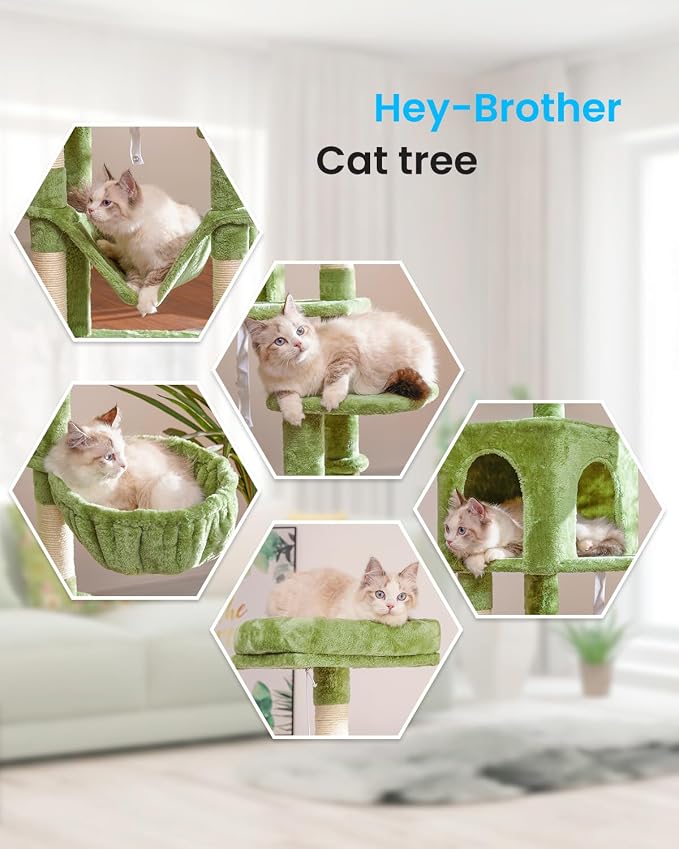 Hey-brother Cat Tree with Large Hammock, Cat Condo with Sisal-Covered - Image 4