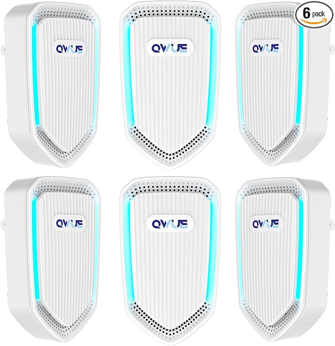 6Pack Air Ionizer Plug In, Filterless Home Negative Air Purifier, Quiet Air by QWUE