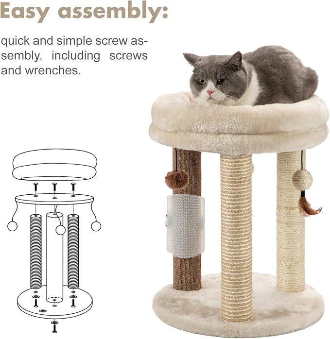 MECOOL 4in1 Small Cat Tree, Scratching Post - Image 8