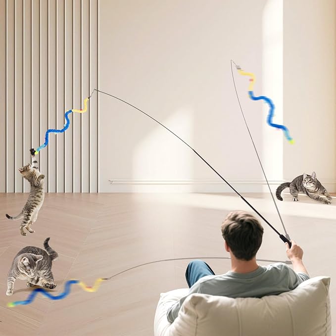 Cat Wand Toy, Long Interactive Wand Toys - Image 3