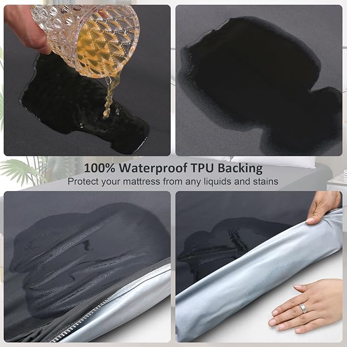 Waterproof Mattress Protector Queen, Fitted Sheet Style Breathable Mattress - Image 3