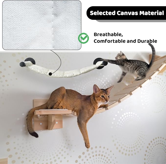 Cat Hammock Wall Mounted, 22.83 x 12.44 inch Wall Mounted Cat Shelves, Metal - Image 4