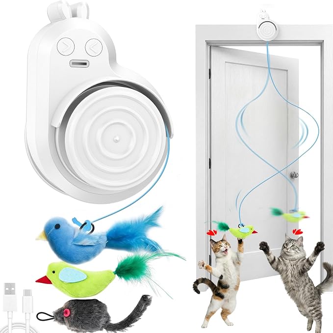 Interactive Cat Toys for Indoor Cats: Automatic Electric Flying Bird Feather & by Unknown