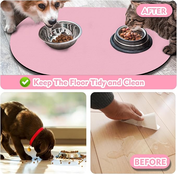 Dog Feeding Mat 24''x16'', Absorbent Pet Food Mat, No Stains Quick Dry Pet - Image 5