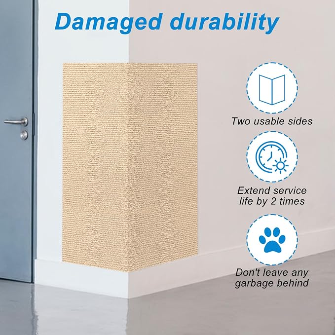 4 Pack Cat Scratch Mats 24”x16”, Self-Adhesive Trimmable Cat Scratching Post - Image 7