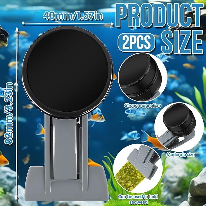2Pcs Goldfish Feeder, Saltwater Aquarium Accessories Supplies Algae Magnet - Image 2