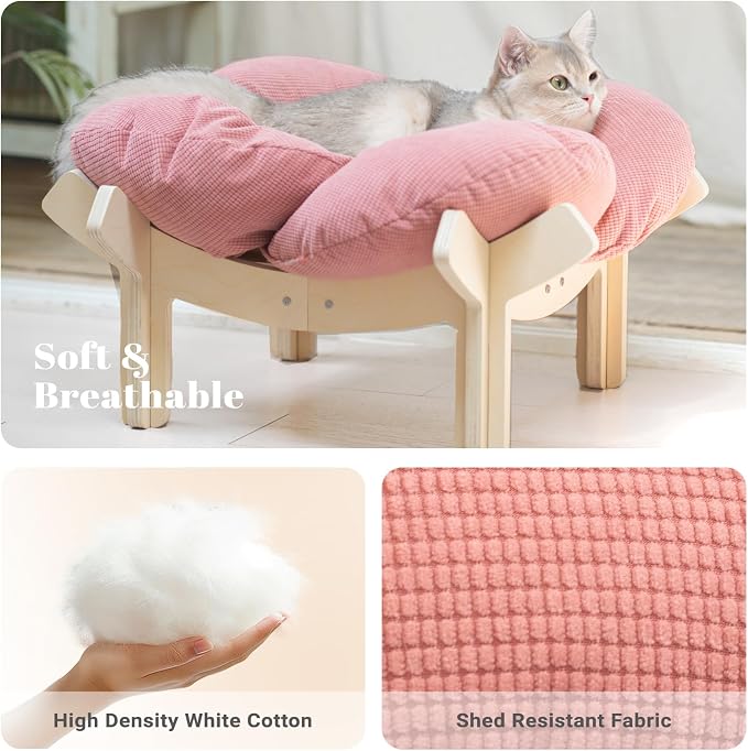 CHEERHOME PETS Elevated Cat Bed Wooden - Image 5