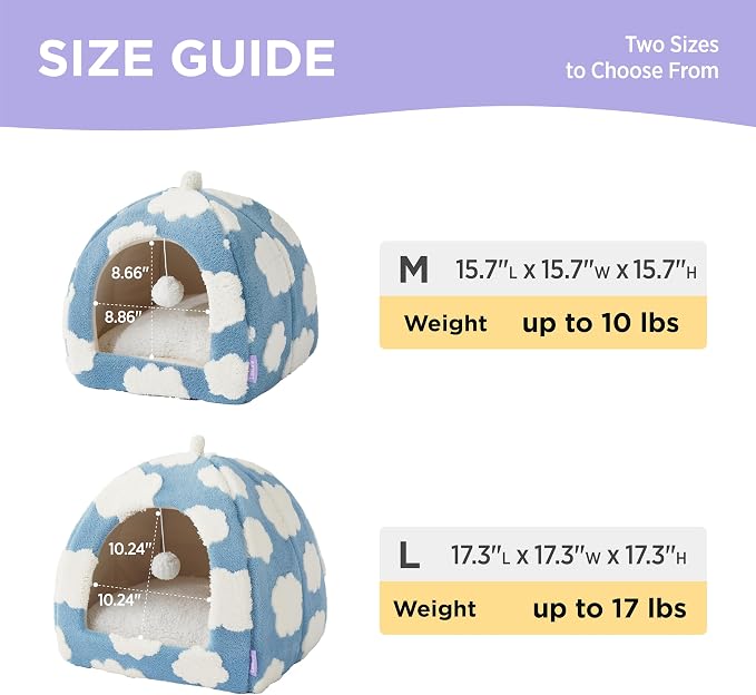 Lesure Cute Cat Beds for Indoor Cats - 2 in 1 Cat Cave Bed for Kittens and - Image 4