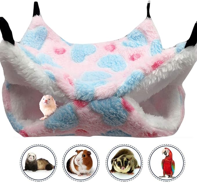 Cat Hammock for Cage, Soft Warm Hanging Bed for Kitten, Guinea Pig, Chinchilla - Image 7