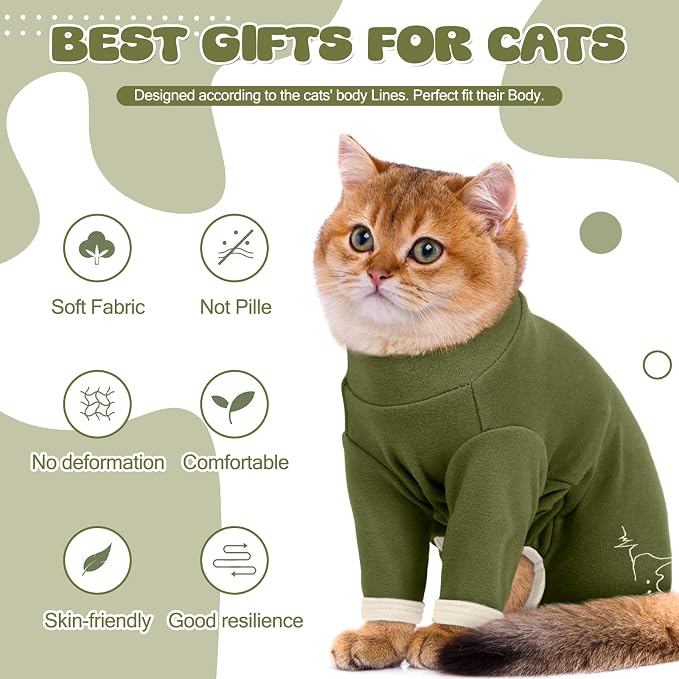 Cat Pajamas for Cats Only, Sticky Hair Cat Clothes, Sphynx Hairless Cats Sweater - Image 2