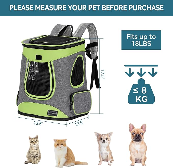 Petsfit Pet Backpack Carrier Easy-Fit Dog Travel Backpack Carrier - Image 3