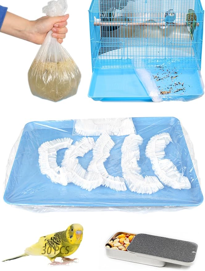 Large Disposable Bird Cage Tray Liners，34'' X 22'' Plastic Parakeet Cage Liner by Niwaes