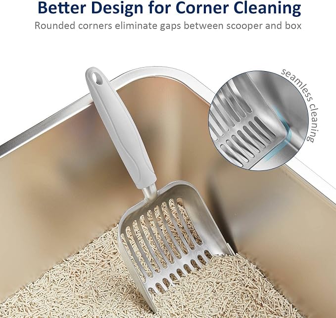 WePet Cat Litter Scoop, Aluminum Alloy Sifter, Kitty Metal Scooper, Deep Shovel - Image 5