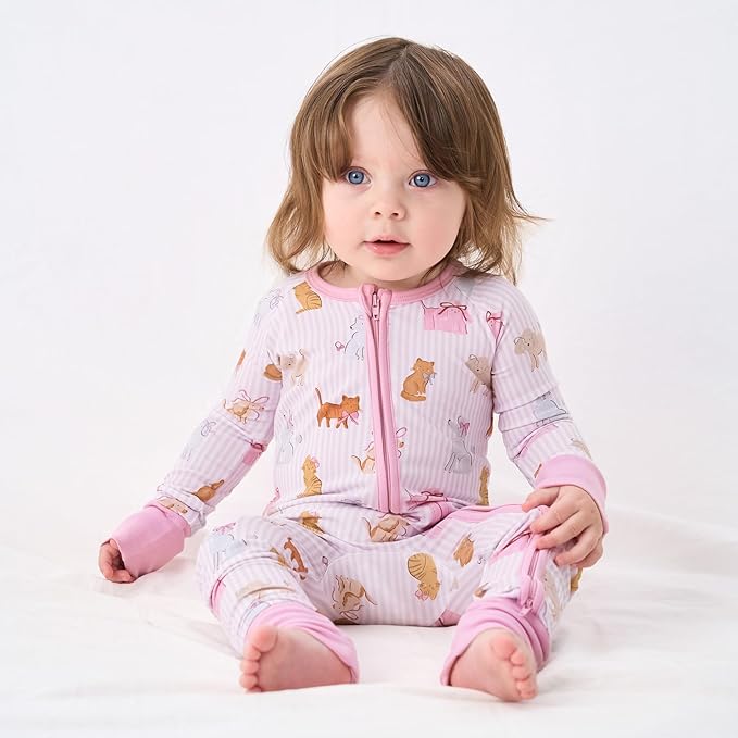 pureborn Baby Infant Boys Girls Sleeper Snug Fit Viscose from Bamboo Pajamas - Image 2
