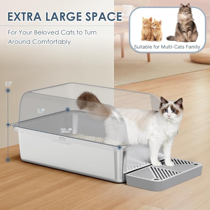2 Pack XL Stainless Steel Litter Box Enclosure - Image 3