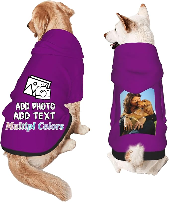 Custom Dog Hoodie Add Your Design Soft & Warm Personalized Photo Text Logo Name by Custom