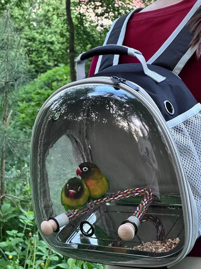Small Bird Travel Backpack Carrier Cage, Backpack to Transport Backpack Carrier - Image 4
