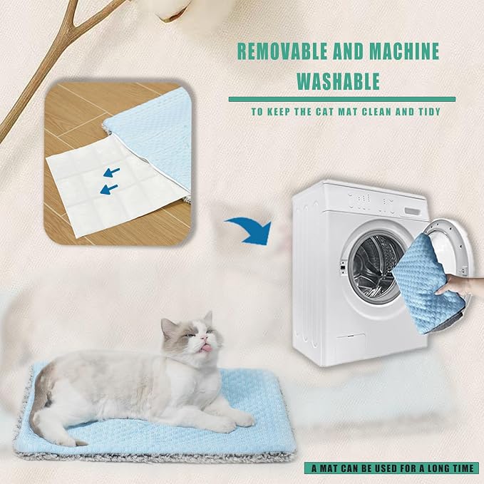 Two Uses'Cat Mat, Self Warming&Cooling Cat Mat.12 * 20in- Cooling Cat Pad - Image 8