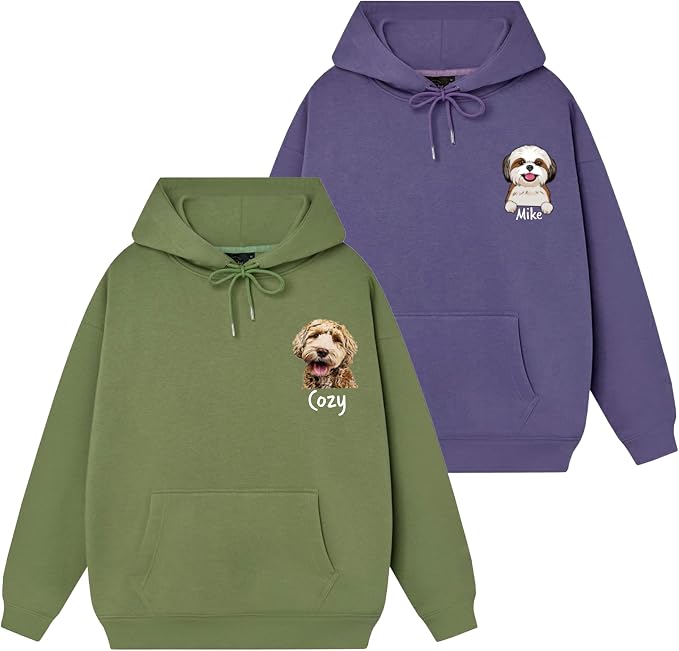 Custom Dog Face Sweatshirt Hoodie T-Shirt, Custom Pet Name, Personalized Pet - Image 5
