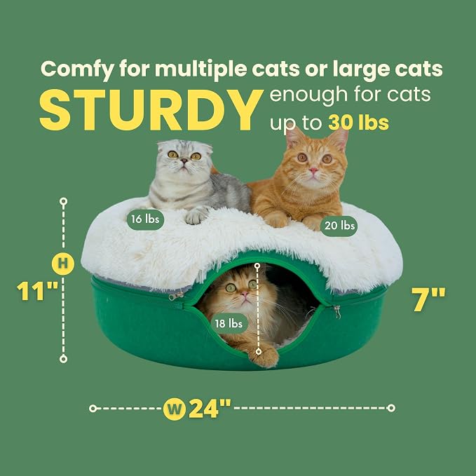 CATTASAURUS Peekaboo Cat Cave for Multiple & Large Cats Up to 30-45 Lbs - Image 4