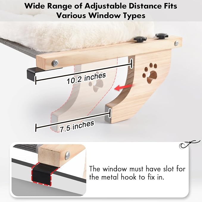 AMOSIJOY Cat Sill Window Perch Sturdy Hammock Window Seat - Image 5