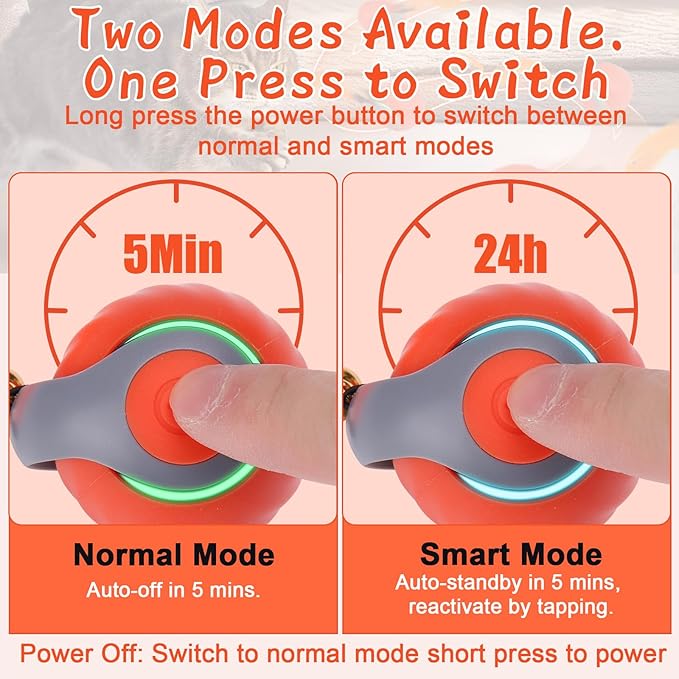 BABORUI 2Pack Orange Interactive Cat Toy Ball - Image 3