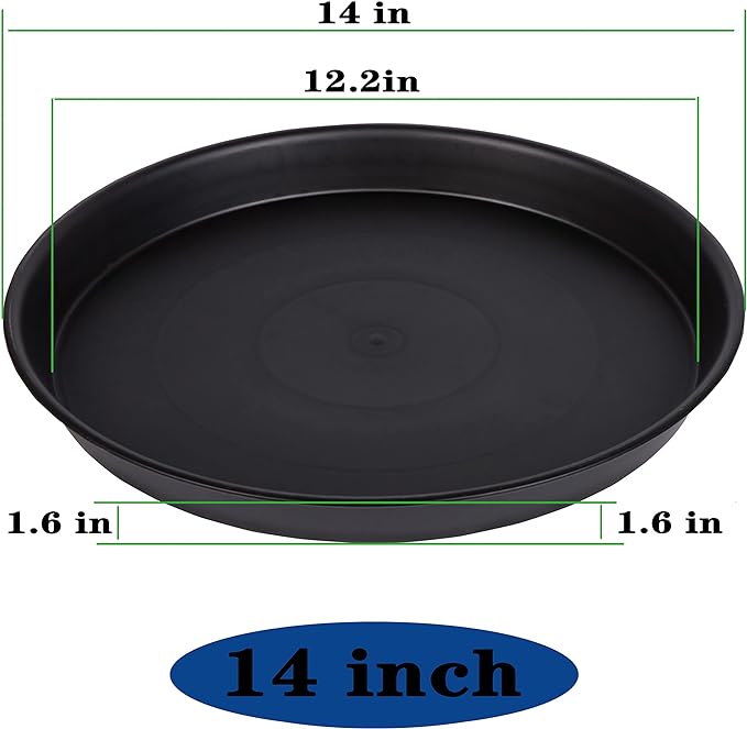 4 Pack of 14 inch Plant Saucer, Heavy Duty Plant Saucer 14 inch Round, Plastic - Image 3